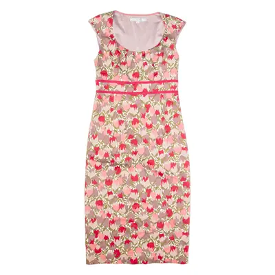 BODEN Womens Pencil Dress Pink Floral Sleeveless Midi L