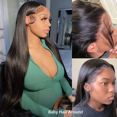 Straight Hair 13*6 Lace Front Wig Lace Frontal 150% 180% 250% Density Brazilian Human Hair