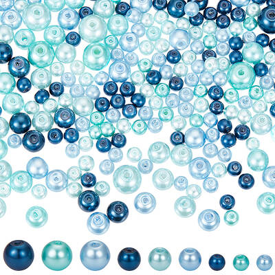700Pcs 3 Styles Pearlized Glass Pearl Beads