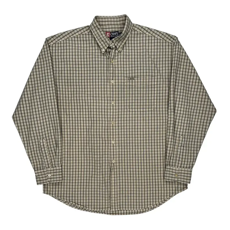 Chaps Ralph Lauren Checked Shirt - XL Beige Cotton