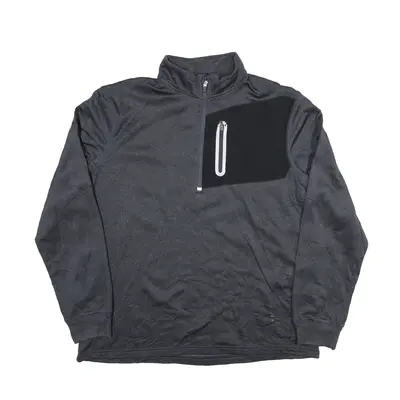 FILA 1/4 Zip Sweatshirt Grey High Neck Mens L