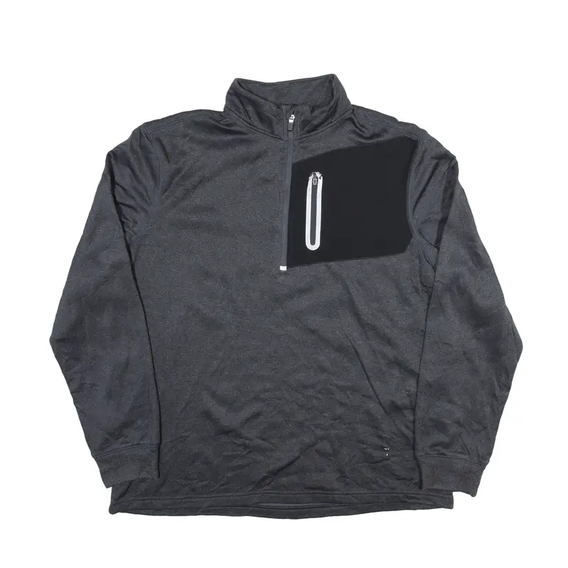 FILA 1/4 Zip Sweatshirt Grey High Neck Mens L