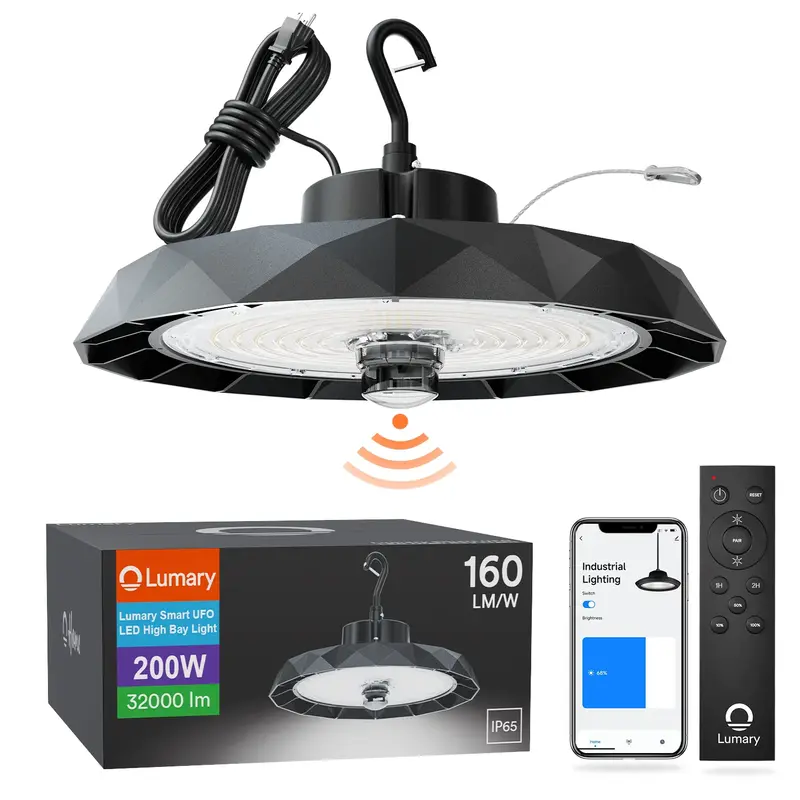 Lumary UFO LED High Bay Light with Motion Sensor(100/150/200W), 200W / 1pcs