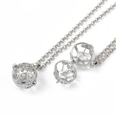 Brass with Rhinestone Pendant Necklaces