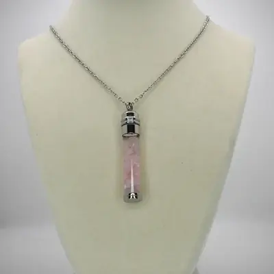 Rose Quartz Moon Water Necklace