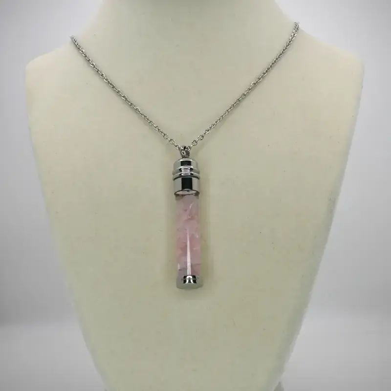 Rose Quartz Moon Water Necklace