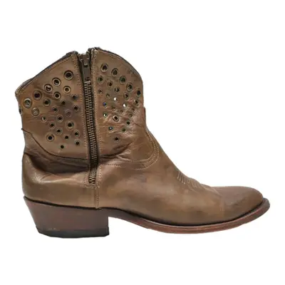 ASH Ankle Boots Brown Leather Womens UK 7