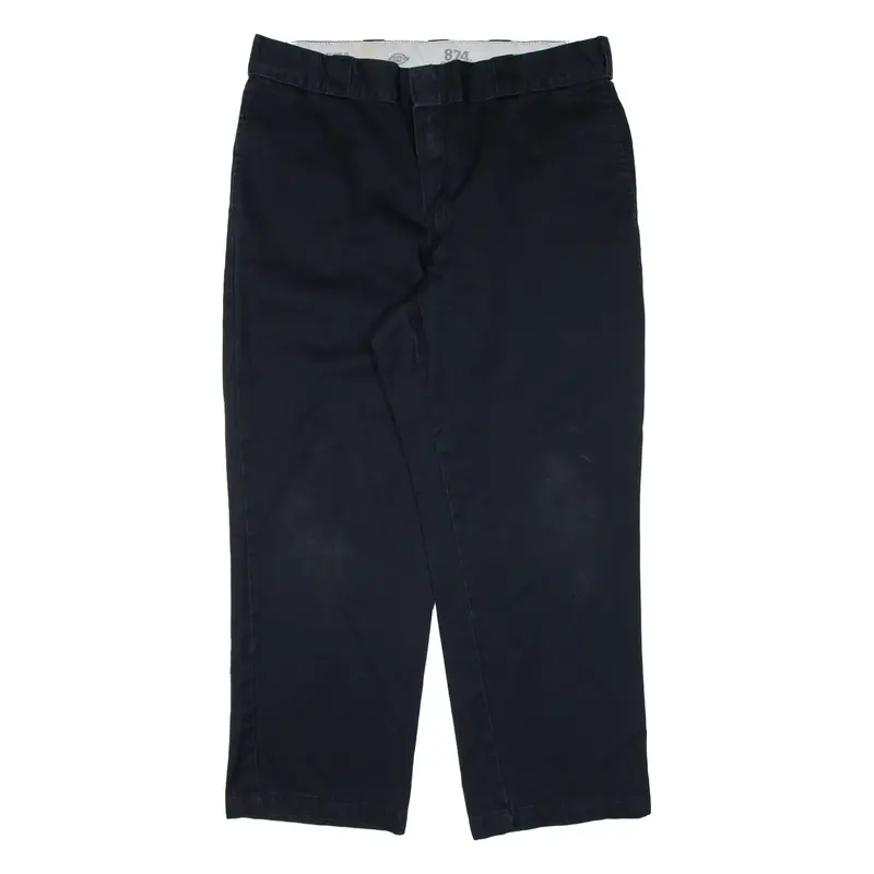 DICKIES 874 Workwear Mens Trousers Black Regular Straight W38 L28