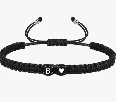 Letter Charm Beaded Matching Bracelet for Couple - Elegant Alphabet Charm Beaded Bracelet for Women & Men - Casual New Trendy...