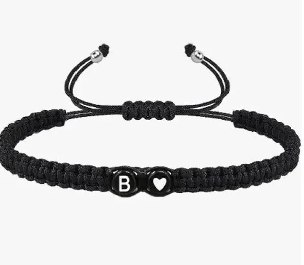 Letter Charm Beaded Matching Bracelet for Couple - Elegant Alphabet Charm Beaded Bracelet for Women & Men - Casual New Trendy...