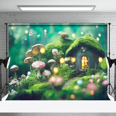 Fairy Tale Bokeh Mushroom Forest Backdrop For Photo - Aperturee