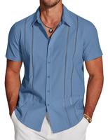Father's Day Gift,COOFANDY C Men's Cuban Guayabera Shirt Short Sleeve Button Down Shirts Casual Summer Beach Linen Shirts Men...