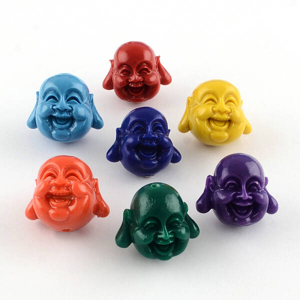 Dyed Buddha Head Synthetical Coral Beads