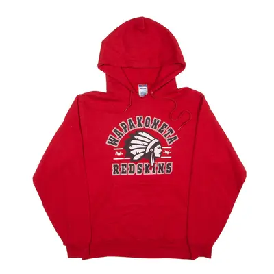 JERZEES Wapakoneta Redskins USA Hoodie Red Pullover Mens S