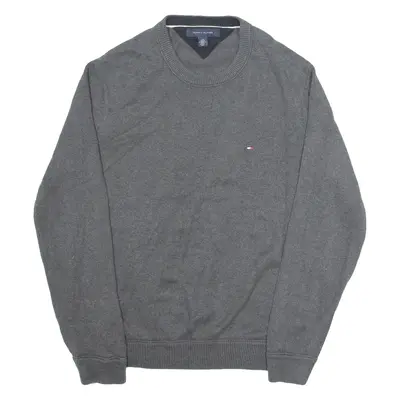 TOMMY HILFIGER Mens Jumper Grey Tight Knit L