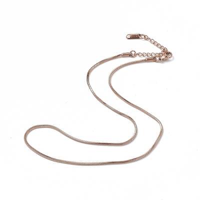 Ion Plating(IP) 304 Stainless Steel Round Snake Chain Necklace for Men Women