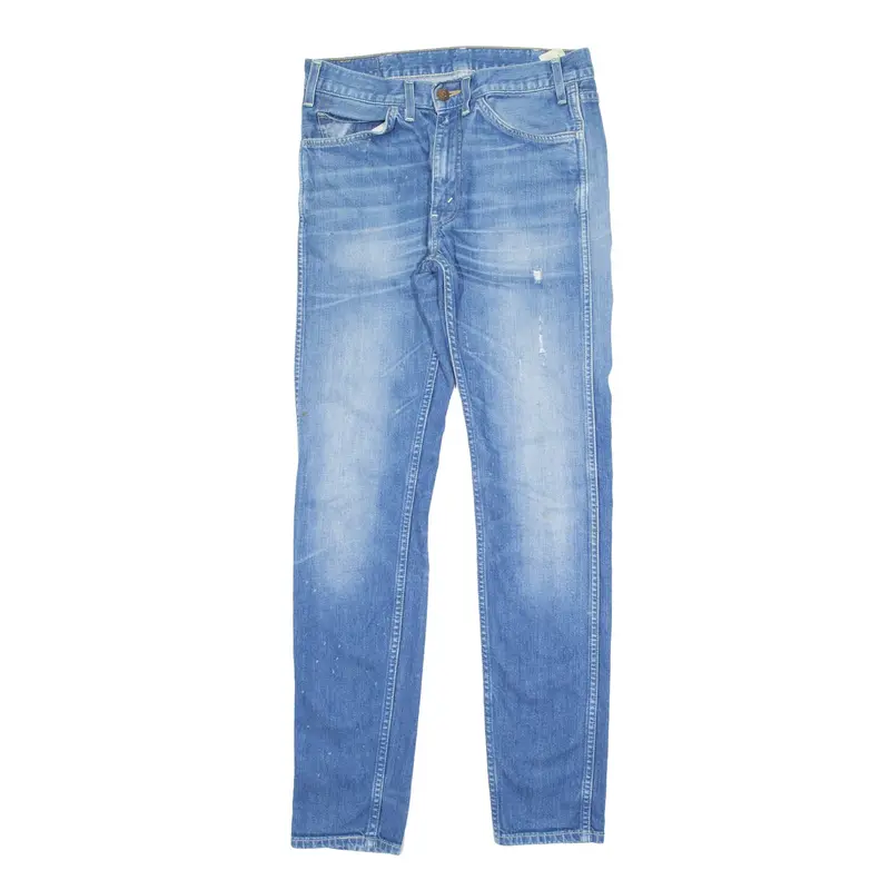 LEVI'S Big E 605 Distressed Jeans Blue Denim Slim Skinny Stone Wash Mens W30 L32