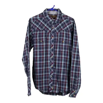 Woolrich Checked Shirt - Large Blue Cotton Blend