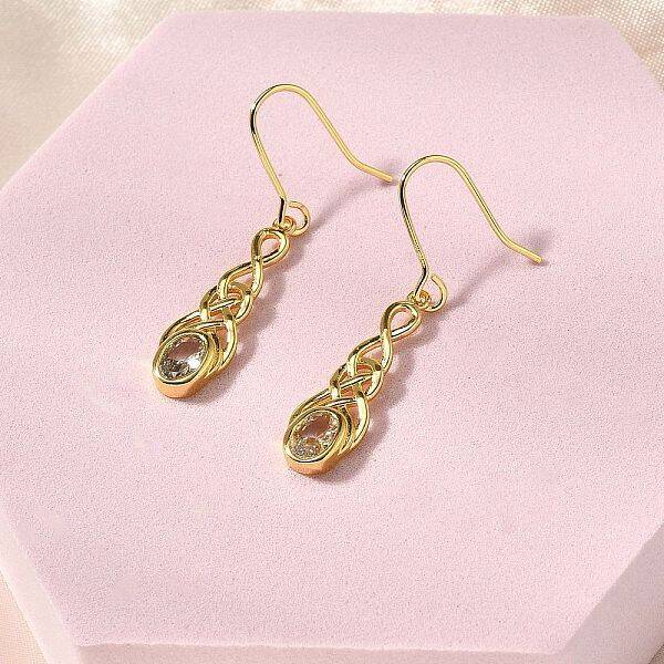 Oval Brass Micro Pave Clear Cubic Zirconia Stud Earrings