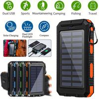 [Best Gift|Solar Power] 10000mAh Large Capacity Portable Charger | Solar Power Bank Dual 5V USB Ports Output with LED Flashli...