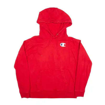 CHAMPION Hoodie Red Pullover Mens S
