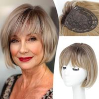 Hair Topper Hair toppers for Women Toppers Hair Pieces for Women Short Bob Hair Toppers with Bangs Side Part Hair Toppers for...