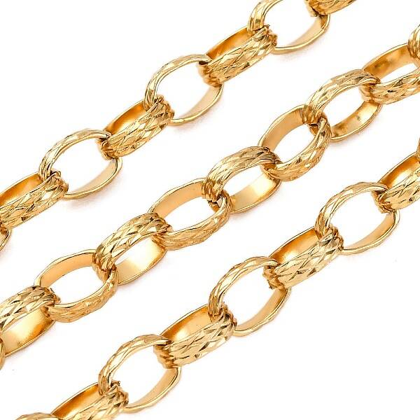 304 Stainless Steel Textured Rolo Chains