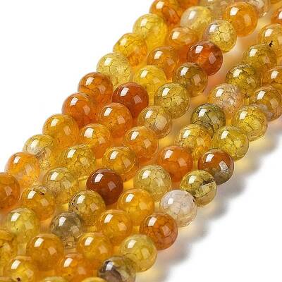 Natural Dragon Veins Agate Round Bead Strands