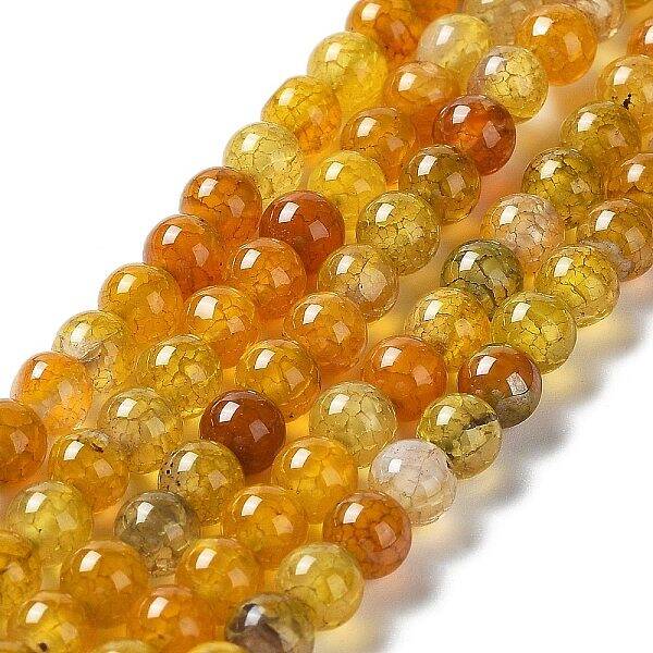 Natural Dragon Veins Agate Round Bead Strands