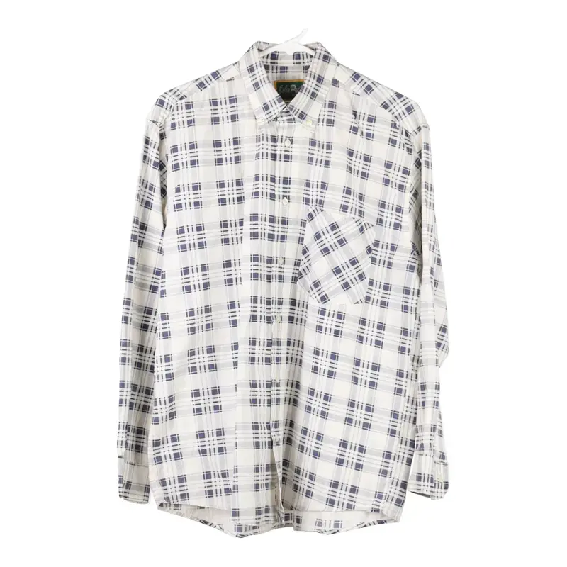 John Peel Checked Shirt - Small White Cotton
