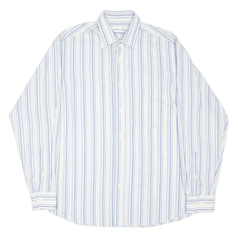 VAN HEUSEN Mens Shirt Blue Striped Long Sleeve M
