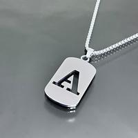 Cool Men's Jewelry Stainless Steel Initial Necklace for Men Hip Hop Geometric Pendant with A-Z Letter Pendant Chain for Frien...