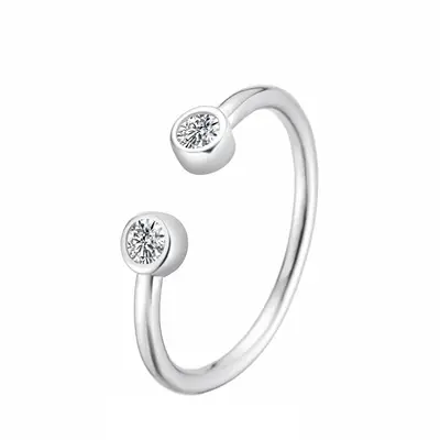 Agato AGT-R33W Open Ring in Silver with Zirconia - Circuit: 57 mm