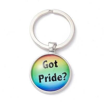 Pride Style Glass Keychain