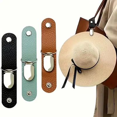 Mini Travel Hat Clip, 3 Counts Portable Durable Bag Clip, Purse Accessories, Reusable Travel Round Accessories for Women & Me...