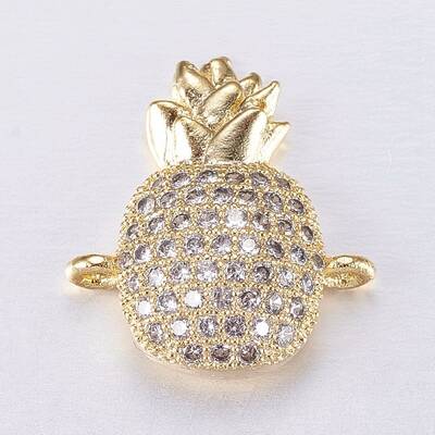 Brass Micro Pave Cubic Zirconia Links