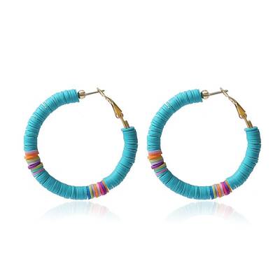 Bohemia Style Colorful Clay Beads Hoop Earrings