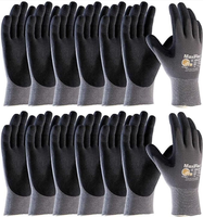 12 Pairs Maxi.F.lex Work Gloves - Breathable and Durable with Excellent Grip - Ultimate Comfort and Protection for Multiple A...