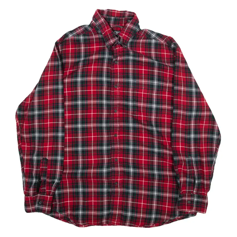 CHAPS Mens Shirt Red Check Long Sleeve M
