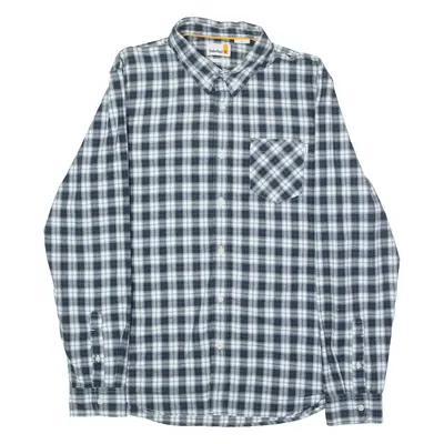 TIMBERLAND Slim Fit Mens Shirt Blue Check Long Sleeve L
