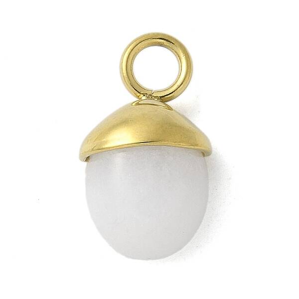 304 Stainless Steel Natural Quartz Crystal Pendants