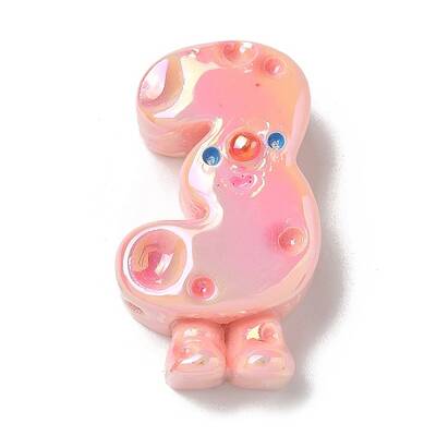 Electroplate Number Theme Resin Beads