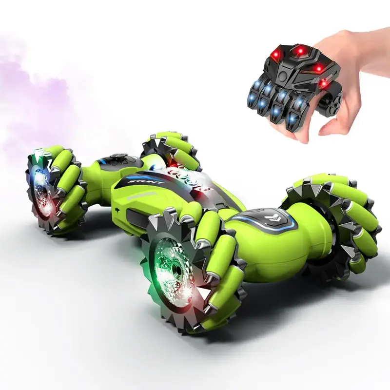 Remote Control Car, 4WD RC Drift Car Toy, 360° Rotation Transform RC Gesture Sensing RC Stunt Car with Music Lights Spray Rc...