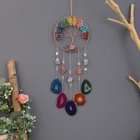 Colorful Tree Of Life Design Dream Catcher, 1 Count Hanging Decoration, Sun Catcher, Home Garden Window Decoration Dream Catc...