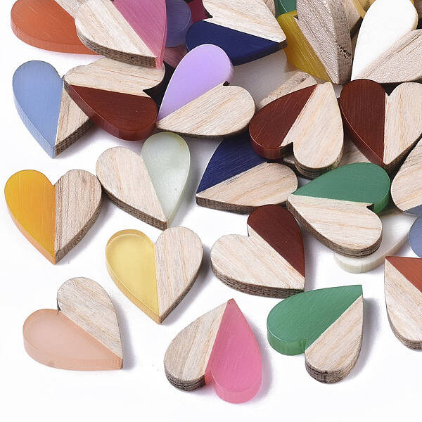 Resin & Wood Two Tone Cabochons