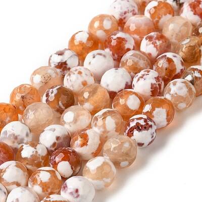 Dyed & Heated Natural Fire Crackle Agate Beads Strands