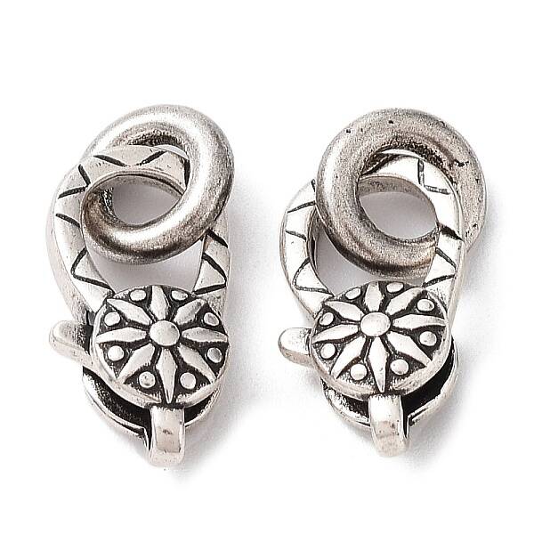 Rack Plating Brass Lobster Claw Clasp with Jump Rings