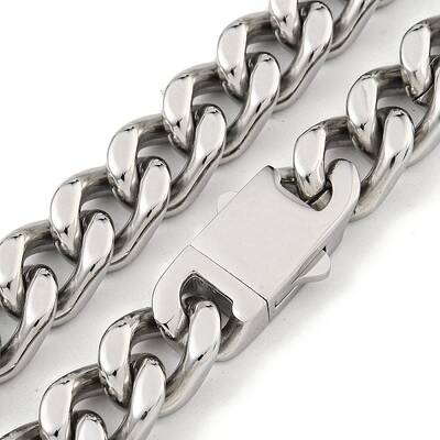 Non-Tarnish 201 Stainless Steel Cuban Link Chain Necklaces for Women and Men