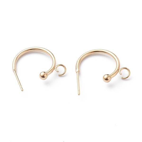 304 Stainless Steel Half Hoop Earrings