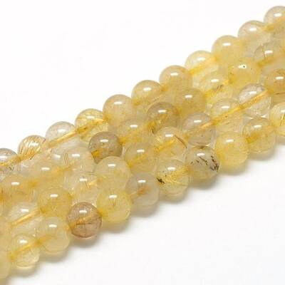Natural Gold Rutilated Quartz Beads Strands